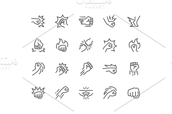 Line Fight Icons
