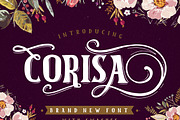 Corisa display font with swashes