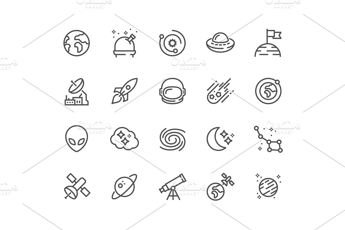 Line Space Icons in Illustrations - product preview 8