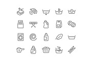 Line Laundry Icons