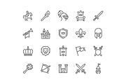 Line Medieval Icons