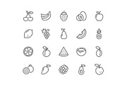 Line Fruits Icons