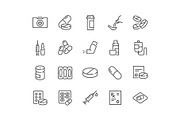Line Medical Drugs Icons