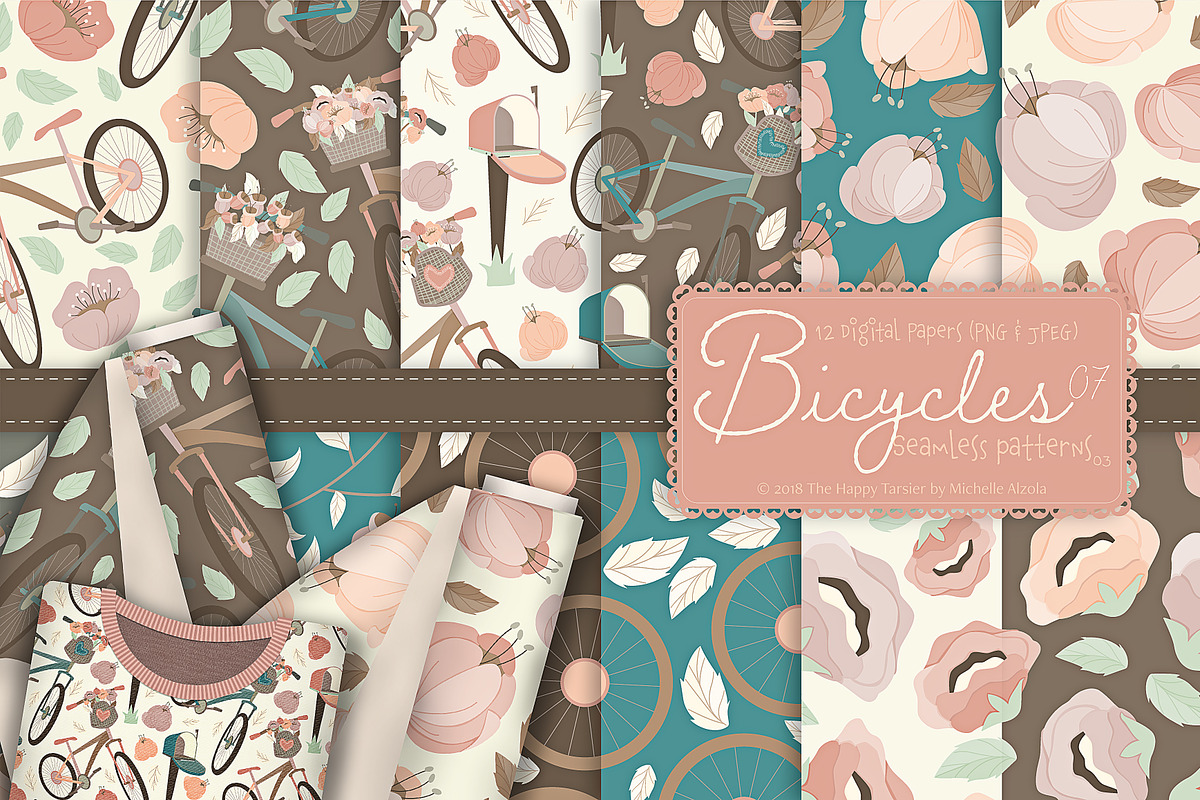 Bicycles 07 - Seamless Patterns 03 in Patterns - product preview 8
