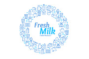 Fresh Milk Dairy Round Design 