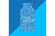 Cartoon Fresh Milk Dairy Products 
