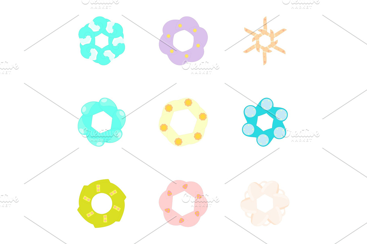 Flowers icons set, cartoon style in Objects - product preview 8
