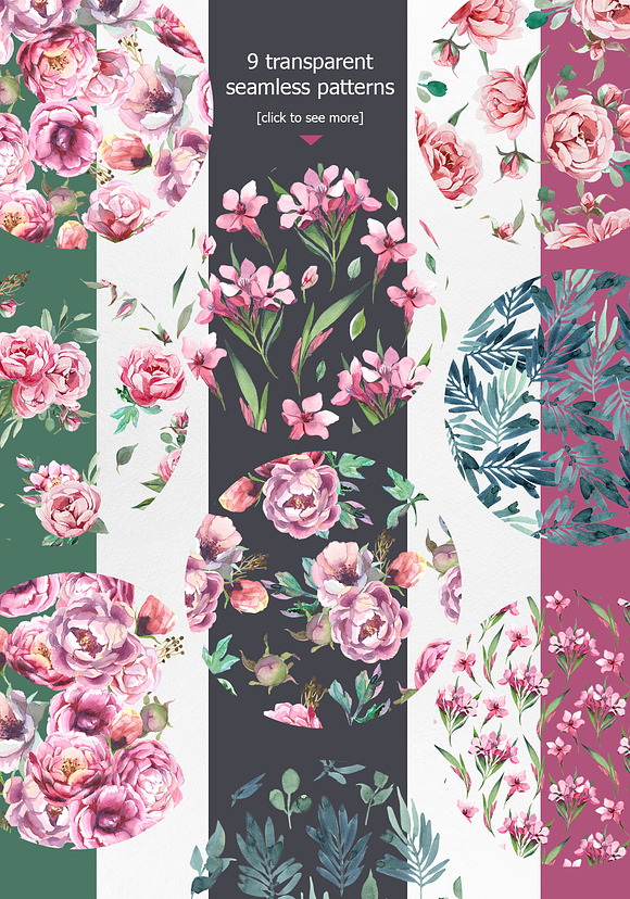 Watercolor flowers in Illustrations - product preview 3