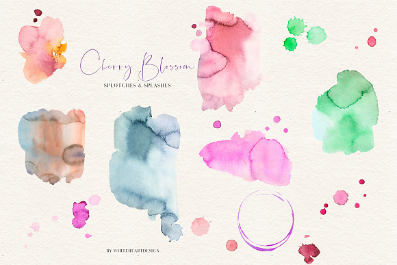 Cherry Blossom Watercolor Clip Art in Illustrations - product preview 7