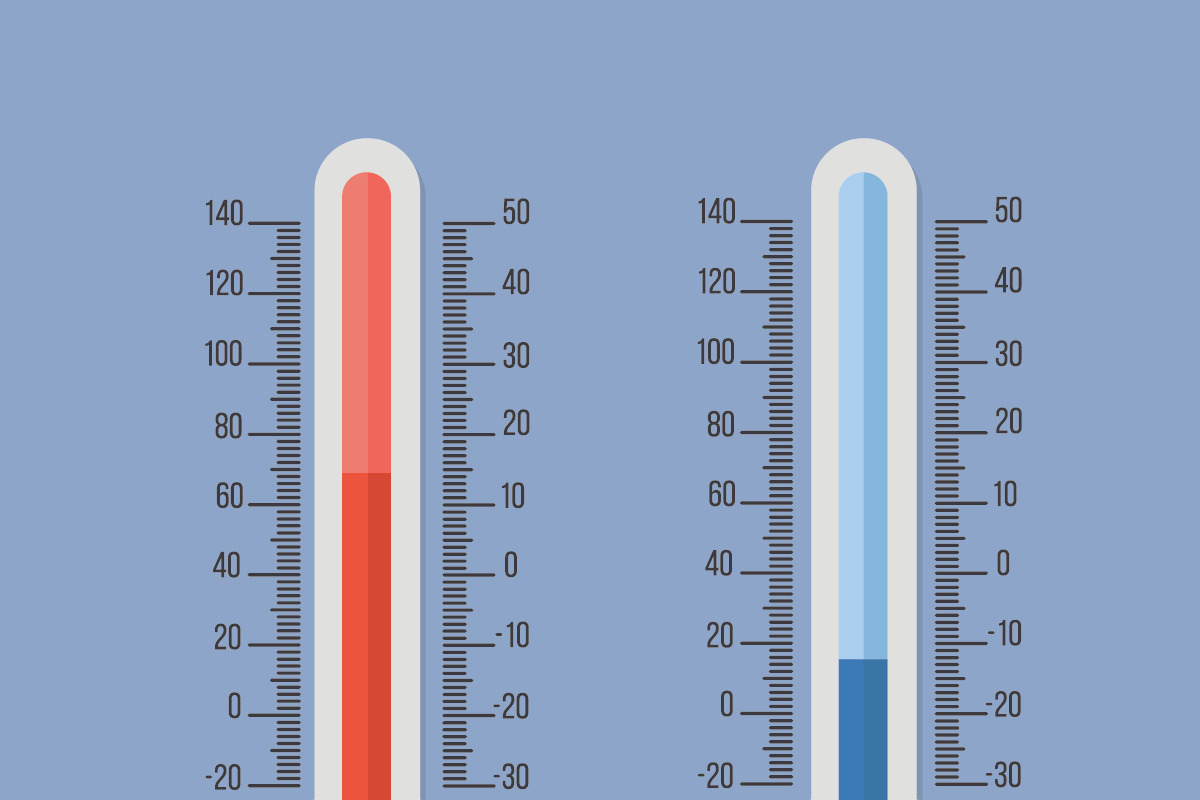 Celsius and Fahrenheit thermometers. in Illustrations - product preview 8