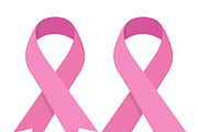 Pink Ribbon. Vector icon
