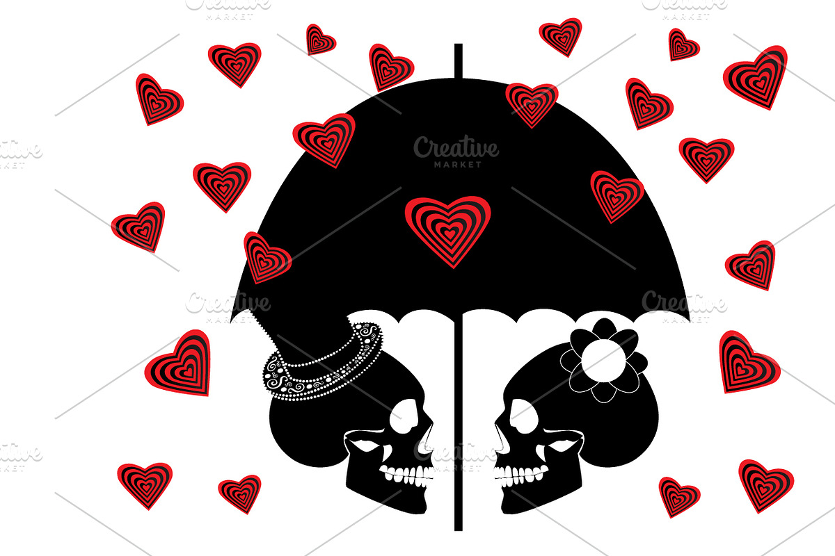 Wedding couple in love, hearts in Graphics - product preview 8
