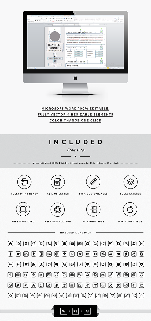 Resume/Cv-4 Pages Pack in Resume Templates - product preview 4