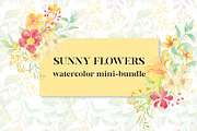 Sunny Flowers:watercolor mini-bundle