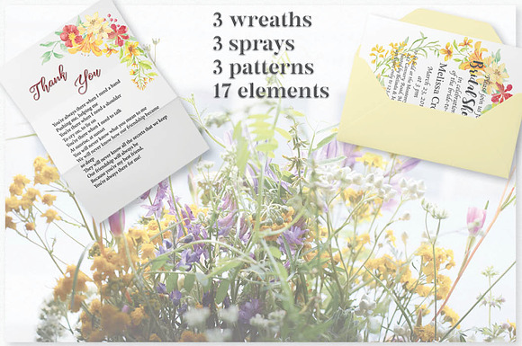 Sunny Flowers:watercolor mini-bundle in Illustrations - product preview 1