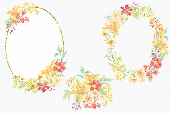 Sunny Flowers:watercolor mini-bundle in Illustrations - product preview 3