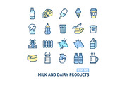Milk Dairy Products Thin Line Icon 
