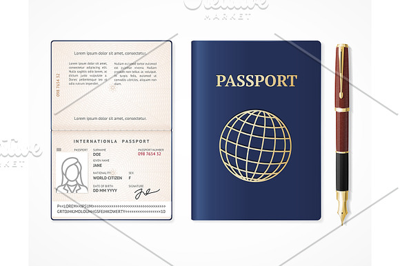 International Passport Blank Set.  in Objects - product preview 1