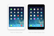 Flat iPad mini Retina 2 colors PSD