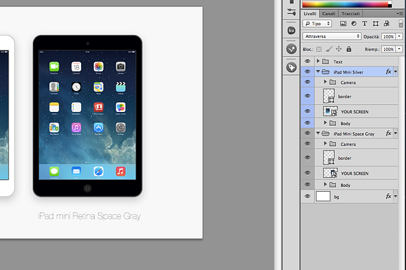 Flat iPad mini Retina 2 colors PSD in Mobile & Web Mockups - product preview 3