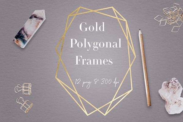 Gold Geometric Frames