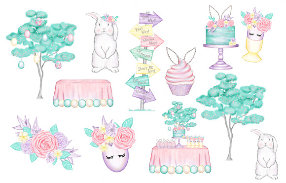 Follow the Bunny - Easter clipart in Illustrations - product preview 2