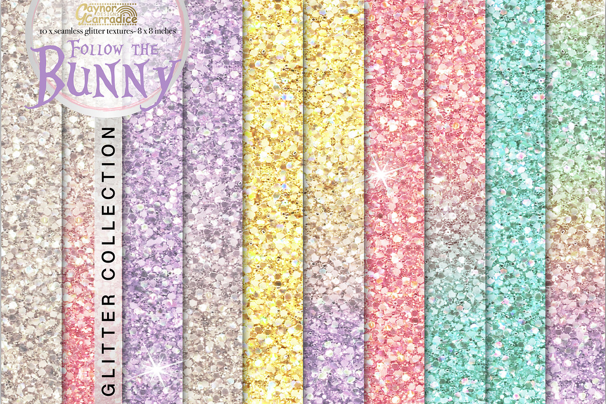 Rainbow pastel seamless glitter in Textures - product preview 8