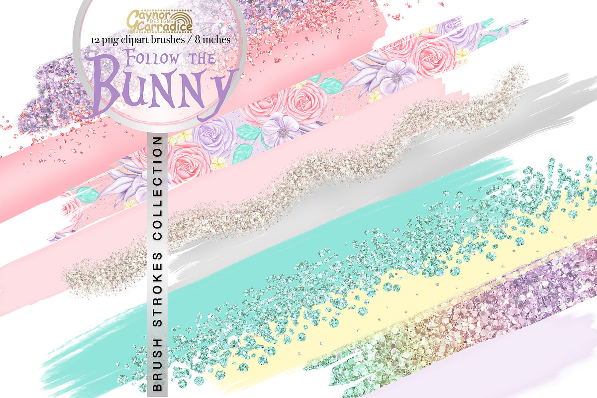 Pastel brush strokes clipart in Textures - product preview 8