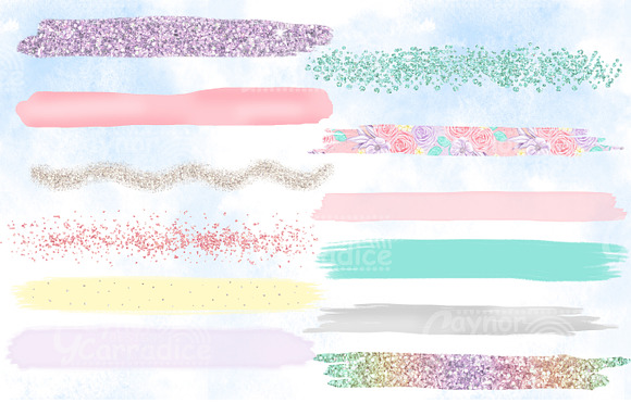 Pastel brush strokes clipart in Textures - product preview 1