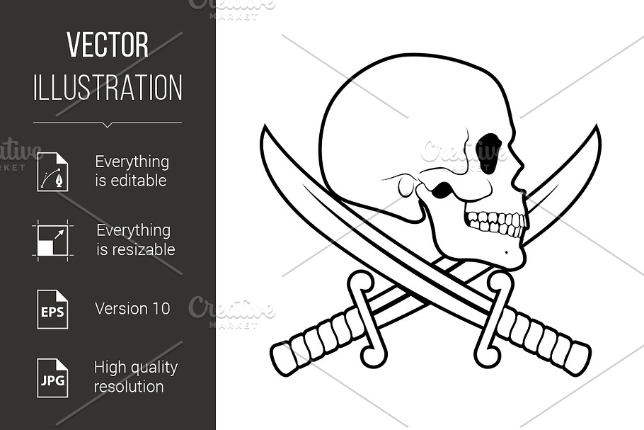 Pirate Skull in Graphics - product preview 8
