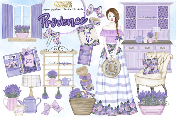 Provence - watercolor clipart 2