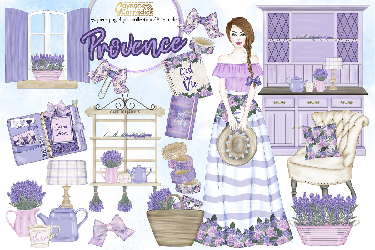 Provence - watercolor clipart 2 in Illustrations - product preview 8