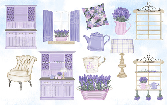 Provence - watercolor clipart 2 in Illustrations - product preview 2