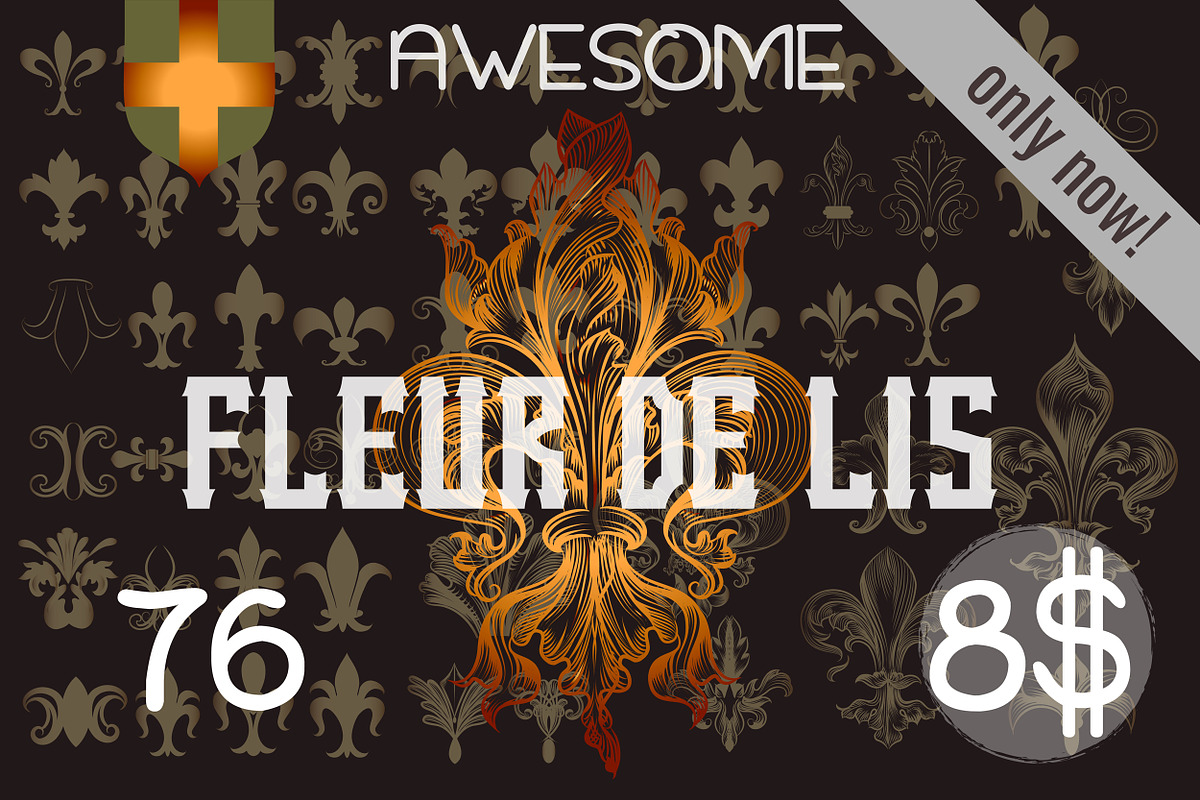 Big set of fleur de lis in Objects - product preview 8