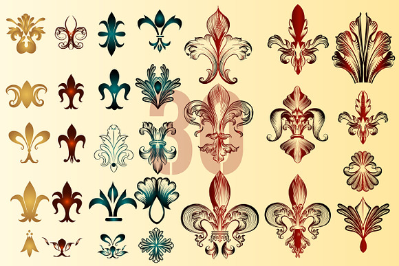 Big set of fleur de lis in Objects - product preview 2