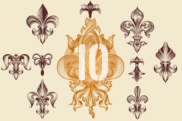 Big set of fleur de lis in Objects - product preview 3