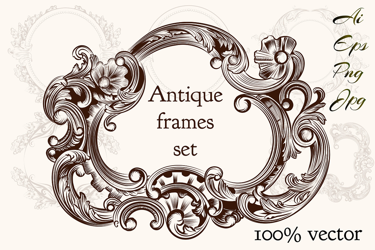 Set of vector frames in Objects - product preview 8
