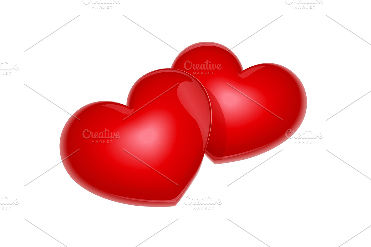Two Red heart. Symbol for Valentines in Illustrations - product preview 8