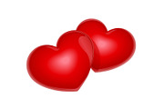 Two Red heart. Symbol for Valentines