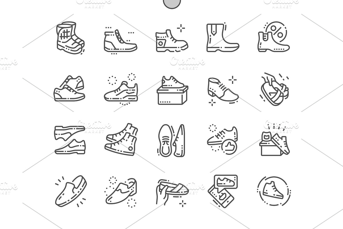 Men's footwear Line Icons in Graphics - product preview 8