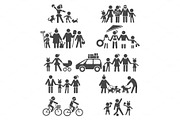 Happy family life pictograms