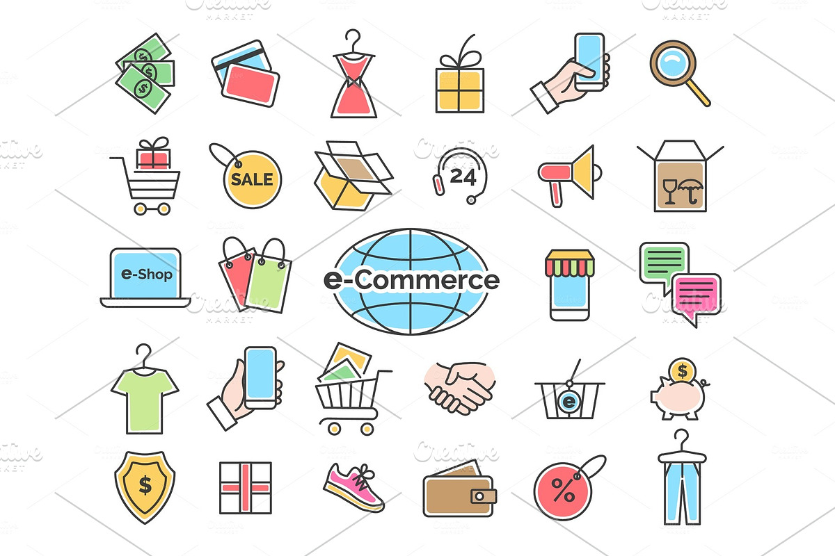 Ecommerce color line icons in Objects - product preview 8