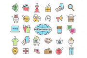 Ecommerce color line icons