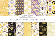 Spring Bee Seamless Vector Patterns