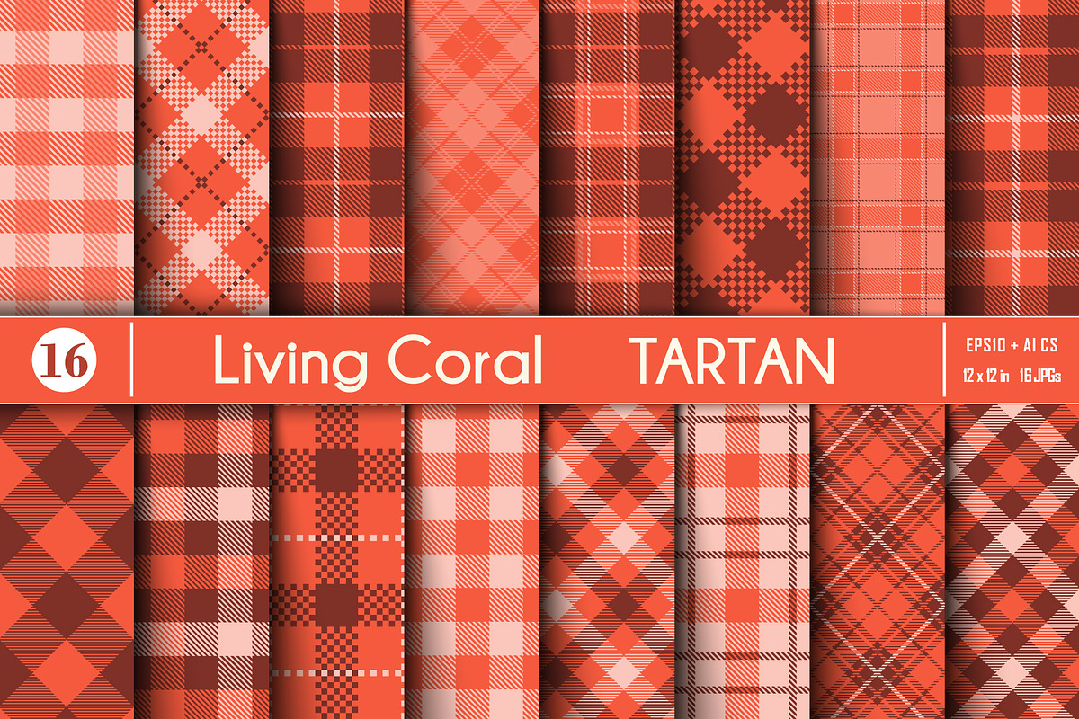 Living Coral  Tartan in Patterns - product preview 8
