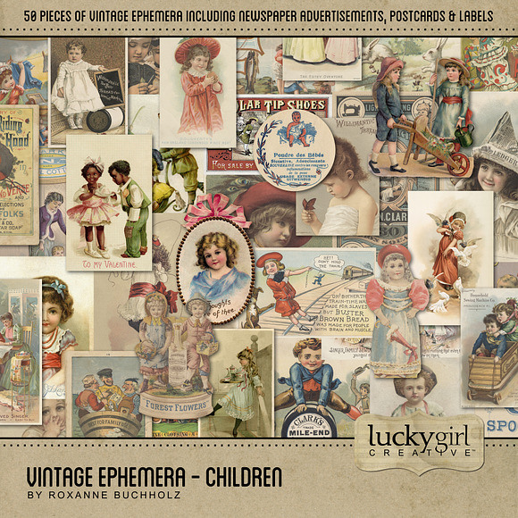 Vintage Ephemera - Children in Objects - product preview 1
