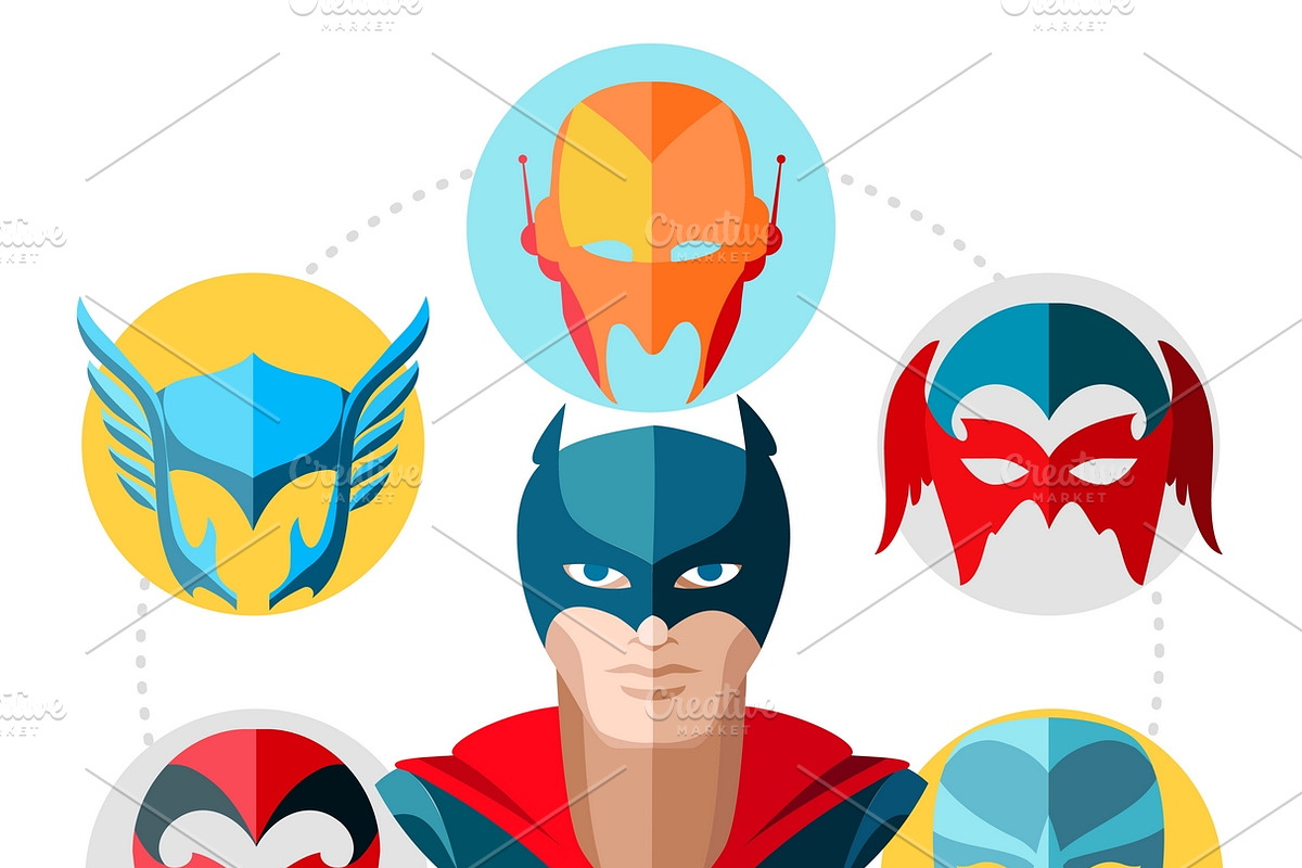 Flat superhero concept in Superhero Icons - product preview 8