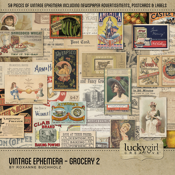 Vintage Ephemera - Grocery 2 in Objects - product preview 1