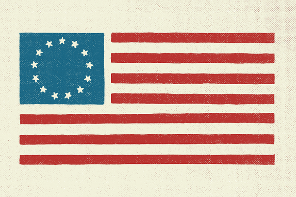 5 Hand Illustrated US Flags in Illustrations - product preview 2