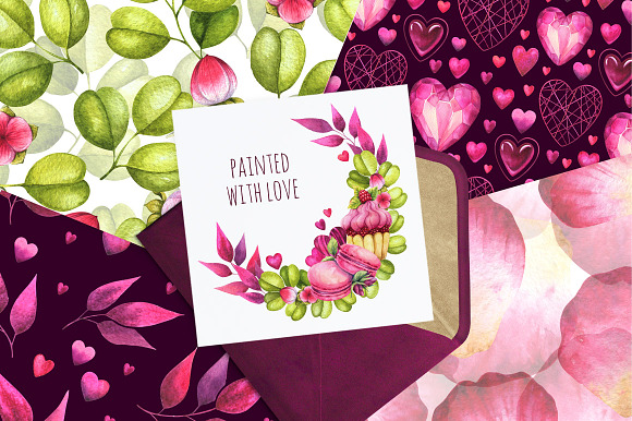 Sweet love - watercolor clipart set in Illustrations - product preview 4